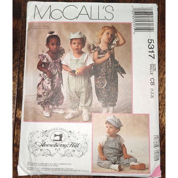 5317 Vintage McCalls SEWING Pattern Girls Boys Jumpsuits Hat UNCUT Gooseberry 1 - Picture 1 of 2